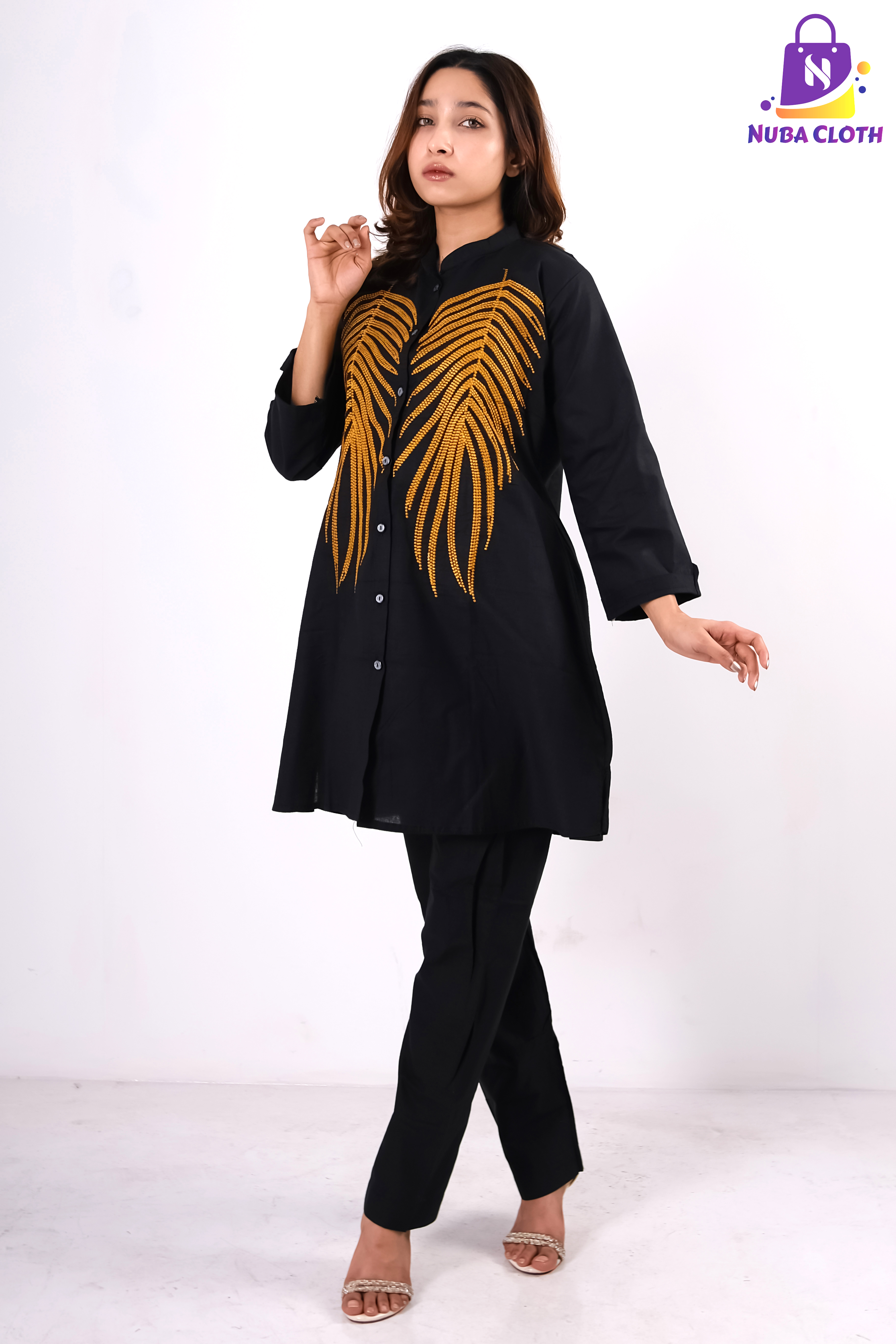 Premium black embroidered...